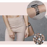 Apple Apple Watch Series 5 4 3 2 Band, Stainless Steel, Diamond crystal Bling iWatch Strap fits 38mm, 40mm, 42mm, 44mm