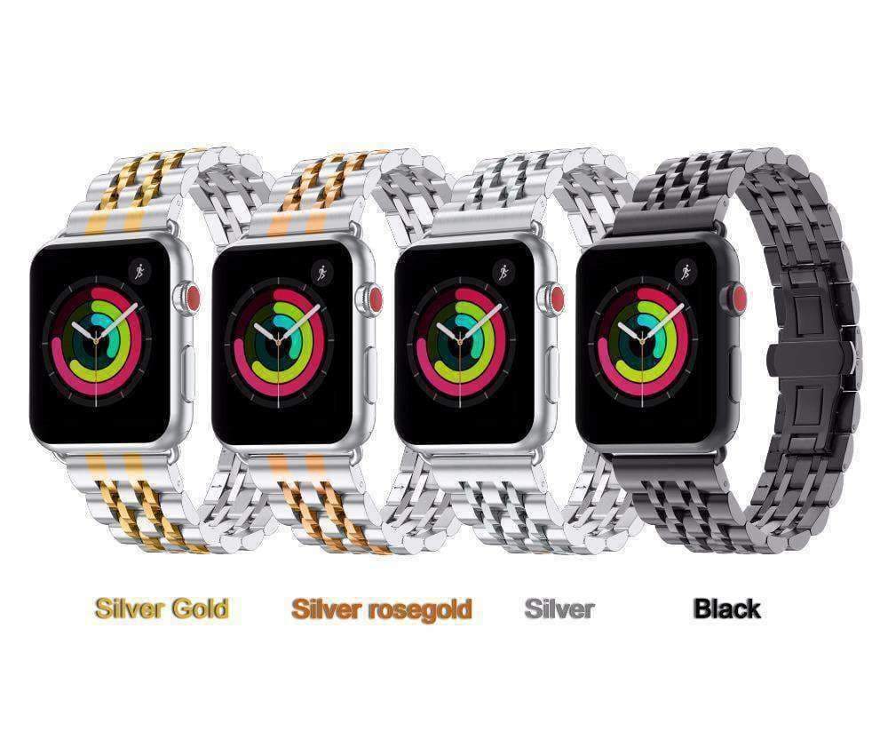 Apple Apple Watch Series 5 4 3 2 Band, Stainless Steel Rolex Style Strap, Links Watchband Smart Watch Metal Bracelet 38mm, 40mm, 42mm, 44mm
