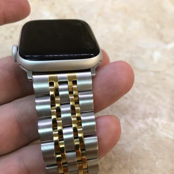 Apple Apple Watch Series 5 4 3 2 Band, Stainless Steel Rolex Style Strap, Links Watchband Smart Watch Metal Bracelet 38mm, 40mm, 42mm, 44mm