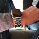 Apple Apple Watch Series 5 4 3 2 Band, Stainless Steel Rolex Style Strap, Links Watchband Smart Watch Metal Bracelet 38mm, 40mm, 42mm, 44mm