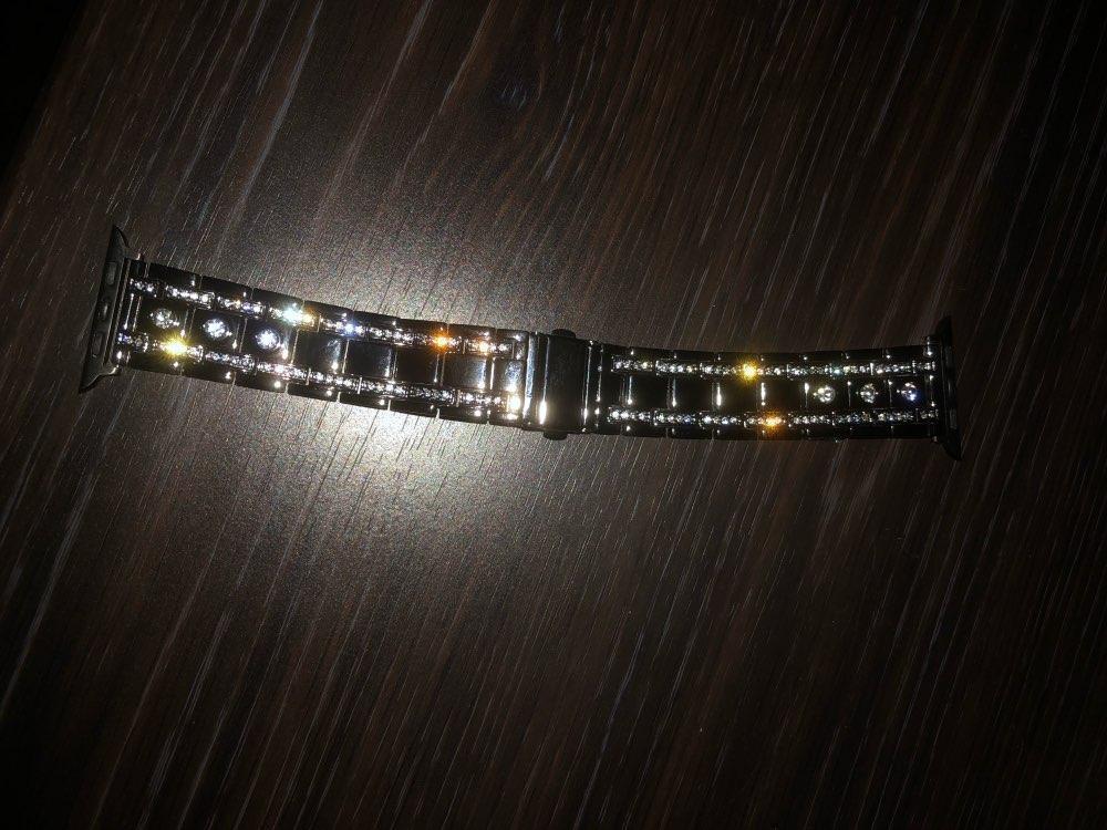 Apple Apple Watch Series 5 4 3 2 Band, Stainless Steel Strap Women Rhinestone round Diamonds cz Bracelet for iWatch Band  38mm, 42mm, 40mm, 44mm