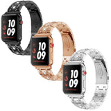 Apple Apple Watch Series 5 4 3 2 Band, Stainless Steel Strap Women Rhinestone round Diamonds cz Bracelet for iWatch Band  38mm, 42mm, 40mm, 44mm
