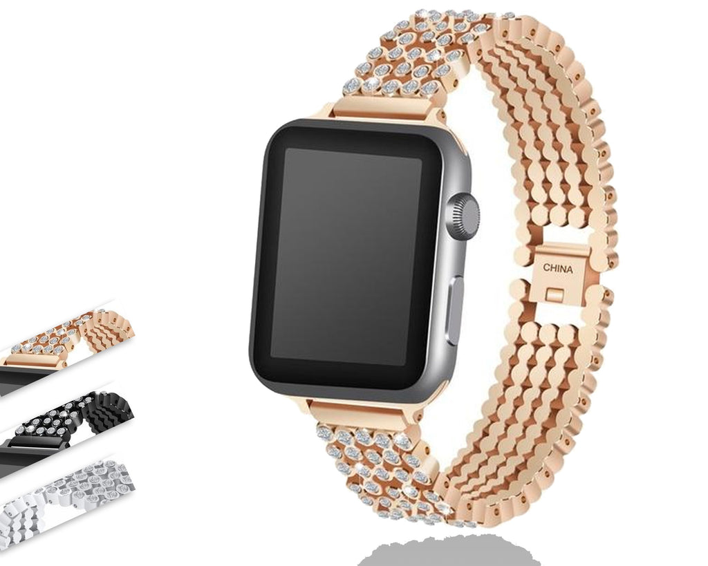 Apple Apple Watch Series 5 4 3 2 Band, Stylish Crystal Diamond stainless steel Replacement Band for iWatch 38mm, 42mm, 40mm, 44mm
