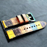 Apple Apple Watch Series 5 4 3 2 Band, Tree Cream Leather Strap, Retro Stitching for iWatch 42mm, 44mm