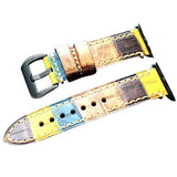 Apple Apple Watch Series 5 4 3 2 Band, Tree Cream Leather Strap, Retro Stitching for iWatch 42mm, 44mm