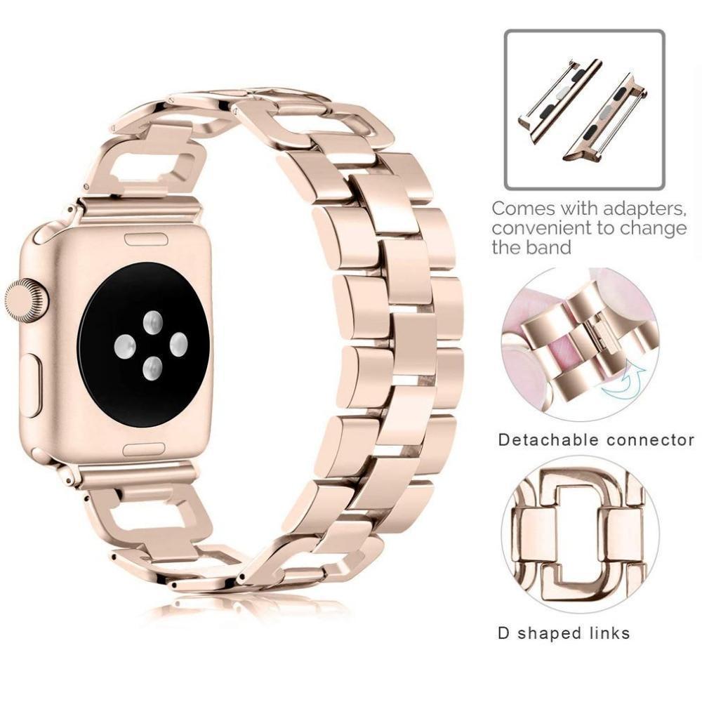 Apple Apple Watch Series 5 4 3 2 Band, Upgarded Strap Metal Replacement Wristband Sport Strap for Nike+ 38mm, 40mm, 42mm, 44mm