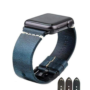 Apple Apple Watch Series 5 4 3 2 Band, Vintage Greased Leather Fashion Watchband Bracelet Watch Band 38mm, 40mm, 42mm, 44mm