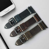 Apple Apple Watch Series 5 4 3 2 Band, Vintage Greased Leather Fashion Watchband Bracelet Watch Band 38mm, 40mm, 42mm, 44mm