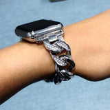 Apple Apple Watch Series 5 4 3 2 Band, Women Ladies Watch Bracelet, Fashionable Diamond Cowboy Chains Strap Metal Link 38mm, 40mm, 42mm, 44mm