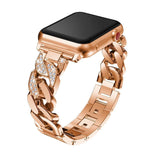 Apple Apple Watch Series 5 4 3 2 Band, Women Ladies Watch Bracelet, Fashionable Diamond Cowboy Chains Strap Metal Link 38mm, 40mm, 42mm, 44mm