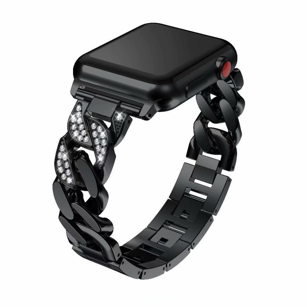 Apple Apple Watch Series 5 4 3 2 Band, Women Ladies Watch Bracelet, Fashionable Diamond Cowboy Chains Strap Metal Link 38mm, 40mm, 42mm, 44mm