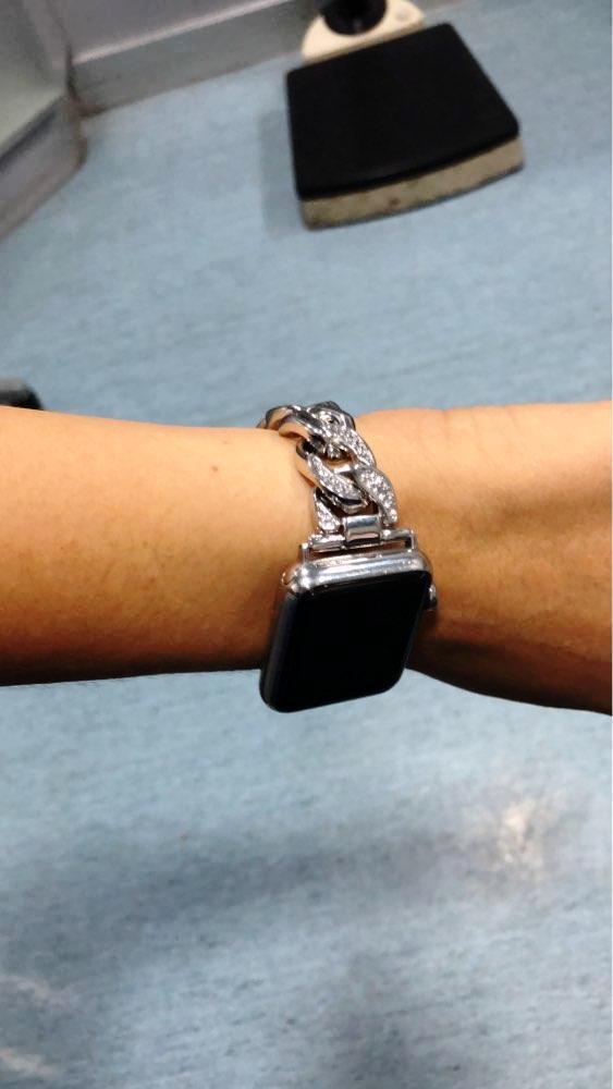 Apple Apple Watch Series 5 4 3 2 Band, Women Ladies Watch Bracelet, Fashionable Diamond Cowboy Chains Strap Metal Link 38mm, 40mm, 42mm, 44mm