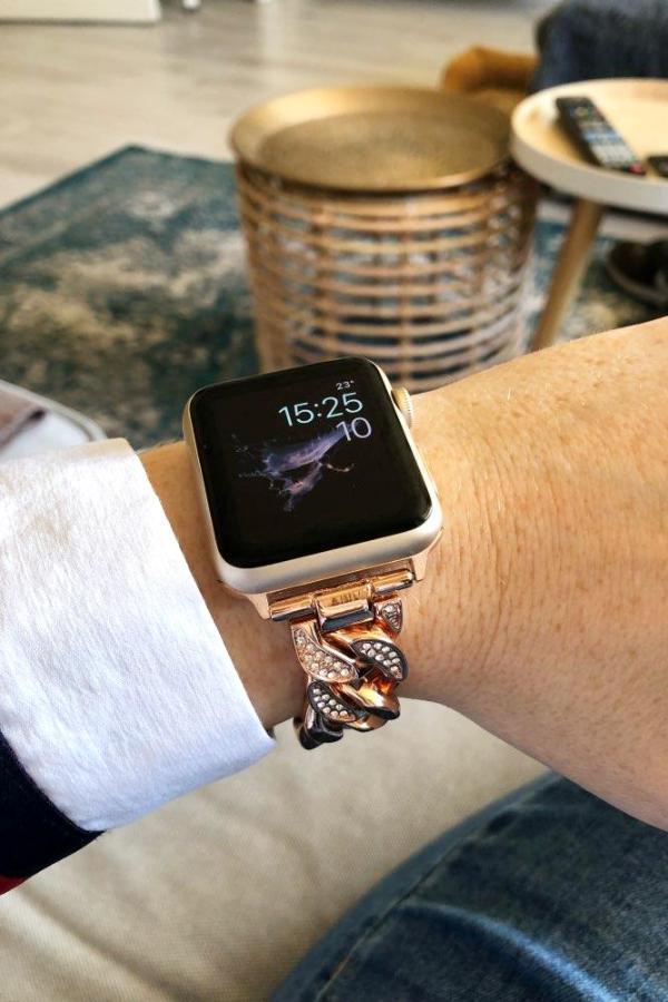 Apple Apple Watch Series 5 4 3 2 Band, Women Ladies Watch Bracelet, Fashionable Diamond Cowboy Chains Strap Metal Link 38mm, 40mm, 42mm, 44mm