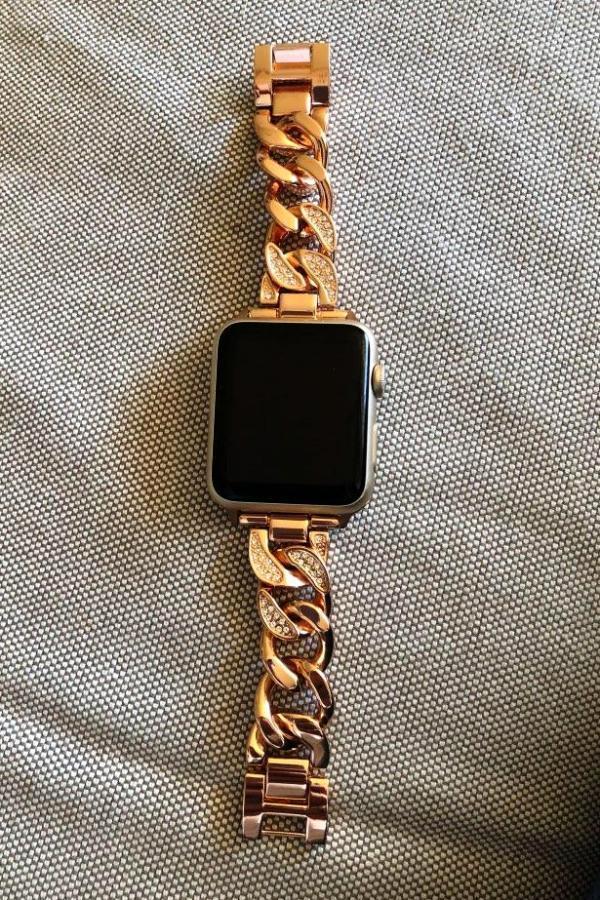 Apple Apple Watch Series 5 4 3 2 Band, Women Ladies Watch Bracelet, Fashionable Diamond Cowboy Chains Strap Metal Link 38mm, 40mm, 42mm, 44mm