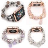 Apple Apple Watch Series 5 4 3  Band, Agate Beads Pearl Bracelet stretch Strap, iWatch Women Watchband Adapters 38mm, 40mm, 42mm, 44mm