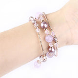 Apple Apple Watch Series 5 4 3  Band, Agate Beads Pearl Bracelet stretch Strap, iWatch Women Watchband Adapters 38mm, 40mm, 42mm, 44mm