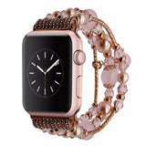 Apple Watch Series Band Agate Beads Pearl Bracelet stretch Strap iWatch Women Watchband