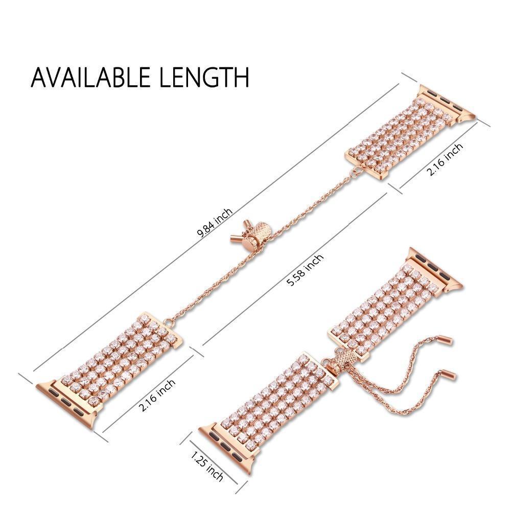 Apple Apple Watch Series 5 4 3  Band, Luxury Bling Cuff Diamond iwatch Strap For Women 38mm, 40mm, 42mm, 44mm