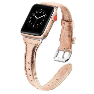 Apple Band for Apple Watch Leather Bnad 38mm 42mm 40mm 44mm Rose Gold Silver Strap For Apple Watch Bracelet Series 4 3 2 1 For Women