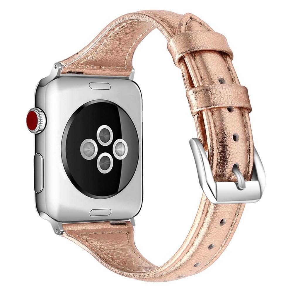 Apple Band for Apple Watch Leather Bnad 38mm 42mm 40mm 44mm Rose Gold Silver Strap For Apple Watch Bracelet Series 4 3 2 1 For Women