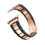 Apple Black / 38mm / 40mm Apple Watch Series 5 4 3 2 Band, Cellulose Acetate Made Strap for iWatch 38mm, with Metal Links Bracelet Smart Wristband