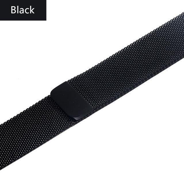 Apple Black / 38mm / 40mm Apple Watch Series 5 4 3 2 Band, Milanese Loop Sport Strap, Magnetic Stainless Steel Bracelet watchband 38mm, 40mm, 42mm, 44mm