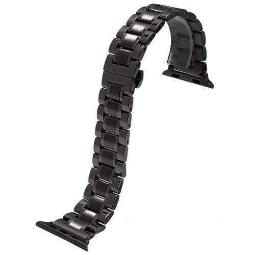 Apple Black / 38mm/40mm Hot sell quality stainless steel watchbands black gold bracelet with adapter fit apple watch Series 1 2 3 4 44mm/ 40mm/ 42mm/ 38mm