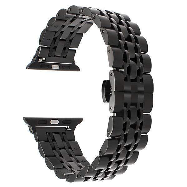 Apple Black / 38mm Apple watch band link sport strand Stainless Steel Watchband for iWatch  44mm/ 40mm/ 42mm/ 38mm Series 1 2 3 4  Bracelet strap Black Rose Gold Silver