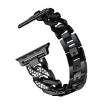 Apple Black / 38mm Apple Watch Series 5 4 3 2 Band, Women Ladies Watch Bracelet, Fashionable Diamond Cowboy Chains Strap Metal Link 38mm, 40mm, 42mm, 44mm
