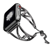 Apple black / 38mm Series 1 2 3 New Women Diamond strap For Apple Watch 38mm 40mm 42mm 44mm Stainless Steel strap iwatch Bands Series 4/3/2/1 Bracelet belt