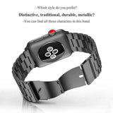 Apple Black / 42mm / 44mm Apple Watch Series 5 4 3 2 Band, Matte Stainless Steel, Metal Links Bracelet Smart Watch Strap 38mm, 40mm, 42mm, 44mm