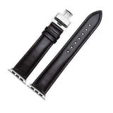 Apple Black B / 38mm / 40mm silver adapter Apple Watch Series 5 4 3 2 Band, High Quality Genuine Leather Watchbands Black Brown Soft Sow Leather Strap 38mm, 40mm, 42mm, 44mm