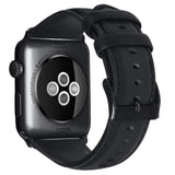 Apple Black / for 38mm size Apple watch band mens Genuine Leather Wax Oil Skin band bracelet for Apple Watch Series 1 2 3 4 Watchband Replacement Strap Men 44mm/ 40mm/ 42mm/ 38mm