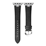 Apple Black with Silver buckle / 42mm / 44mm Apple Watch Series 5 4 3 2 Band, Luxury Leather Formal Strap for iWatch  38mm, 40mm, 42mm, 44mm