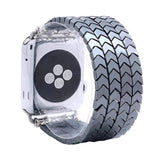 Apple Black with Tire / 38mm Hematite Beads Apple Watch Strap V Shape Watchband For iWatch Men Women  44mm/ 40mm/ 42mm/ 38mm Elastic Bracelet Replacement Wrist Band
