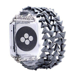 Apple Black with Triangle / 38mm Hematite Beads Apple Watch Strap V Shape Watchband For iWatch Men Women  44mm/ 40mm/ 42mm/ 38mm Elastic Bracelet Replacement Wrist Band