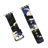 Apple Blue / 38mm Apple Watch Series 5 4 3 2 Band, Camouflage Wrist Belt Canvas Band Strap for Men 38mm, 40mm, 42mm, 44mm