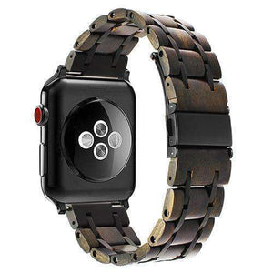 Apple Brown / 38mm Apple Watch band wood, Stainless Steel mix Watchband for iWatch  38mm 40mm 42mm 44mm Fits Series 1 2 3 4