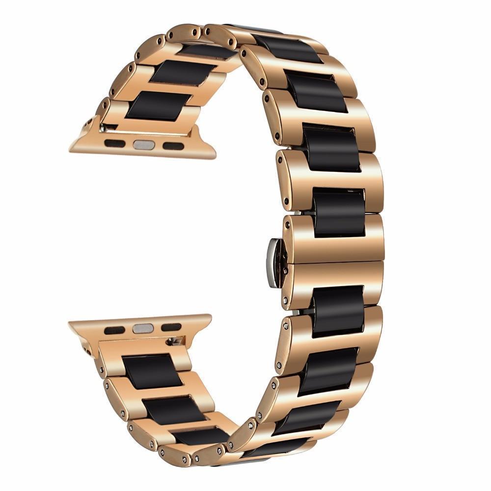 Apple Ceramic + Stainless Steel Watchband for iWatch Apple Watch 38mm 40mm 42mm 44mm Series 1 2 3 4 Band Wrist Strap Bracelet
