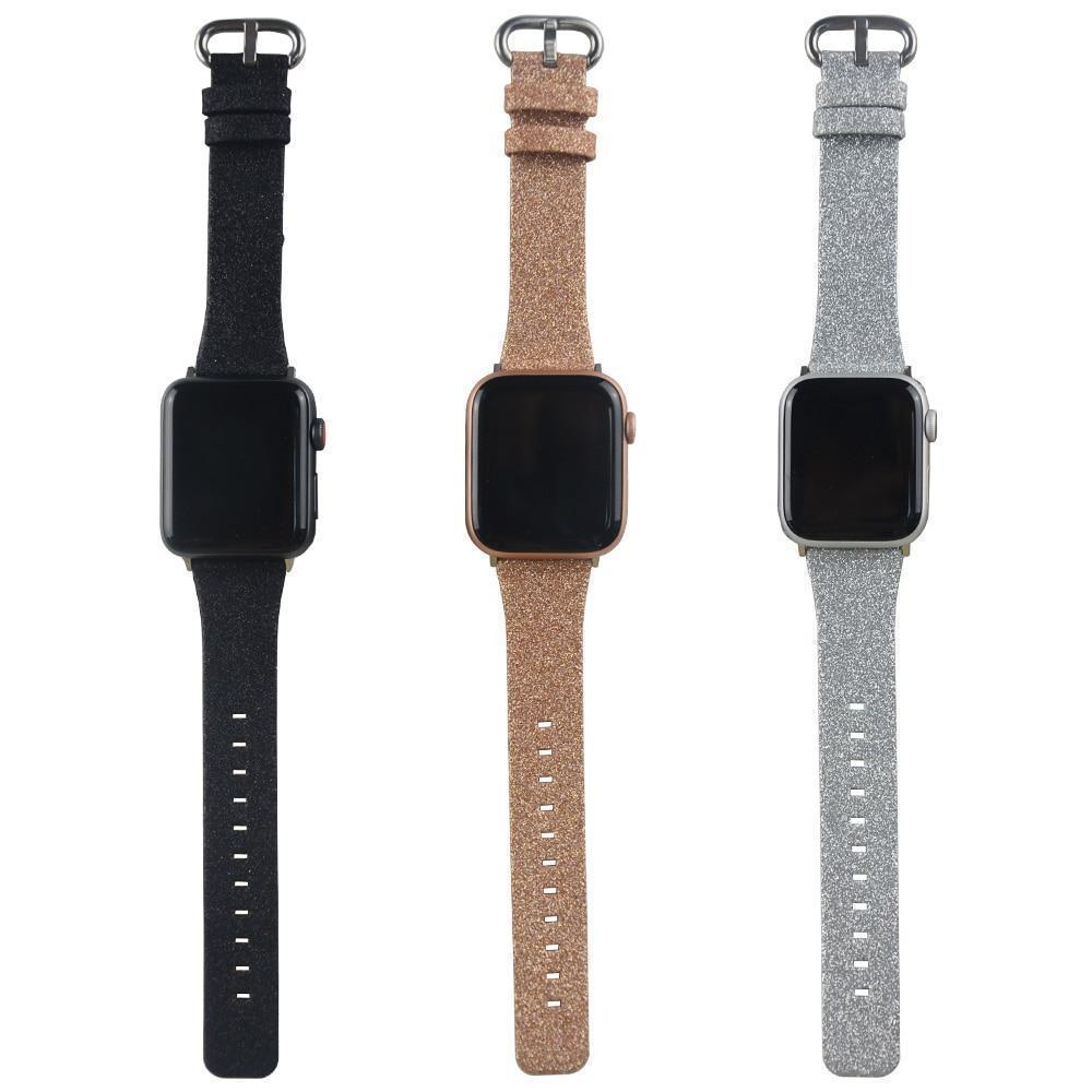 Apple Christmas Shiny Glitter Leather Bling Luxury Bracelet Strap for Apple Watch Band Series 4 3 2 1 for iwatch 40MM 44MM 38MM 42MM