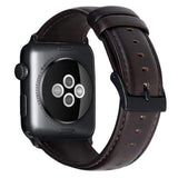 Apple Coffee / for 38mm size Apple watch band mens Genuine Leather Wax Oil Skin band bracelet for Apple Watch Series 1 2 3 4 Watchband Replacement Strap Men 44mm/ 40mm/ 42mm/ 38mm