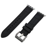 Apple Croco Pattern Carved / 38mm Apple Watch Series 5 4 3 2 Band, Silicone Rubber Steel Tang Buckle Band Wrist Strap Sports Bracelet Black 38mm, 42mm
