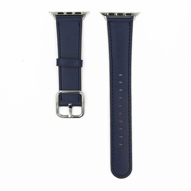 Apple Dark blue / 38mm / 40mm Apple Watch Series 5 4 3 2 Band, Classic Buckle Band for iWatch Calf Leather With Square Buckle Modern Design 38mm, 40mm, 42mm, 44mm