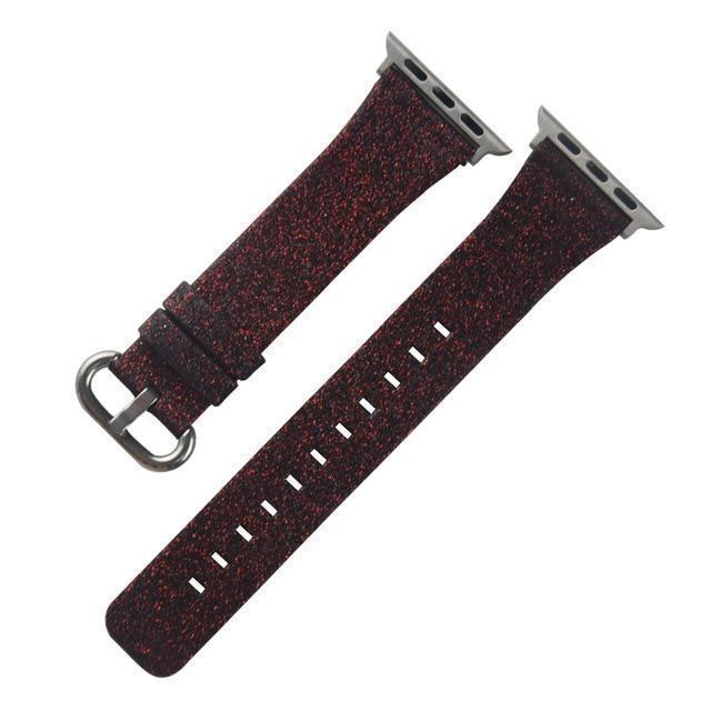 Apple Dark Brown / 38mm Christmas Shiny Glitter Leather Bling Luxury Bracelet Strap for Apple Watch Band Series 4 3 2 1 for iwatch 40MM 44MM 38MM 42MM