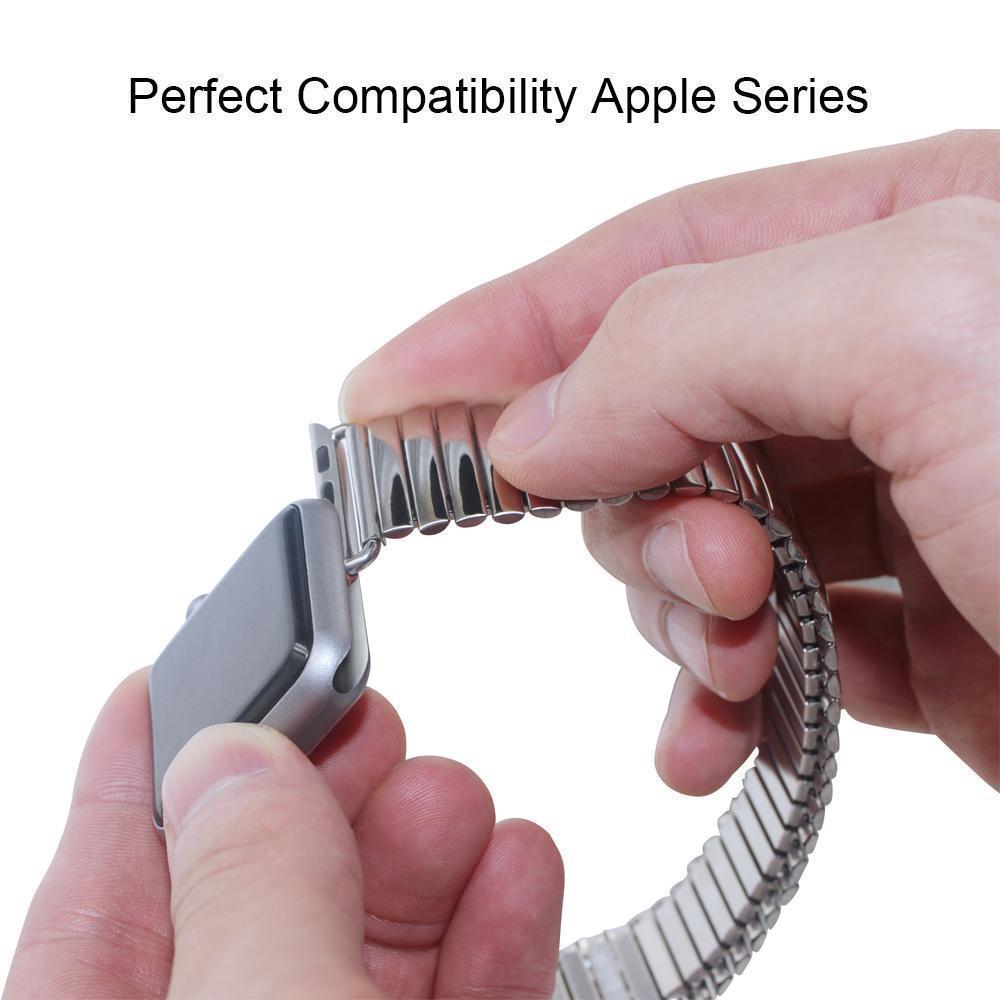 Apple Elastic Watchband Stainless Steel for Apple Watch 38mm 42mm iWatch 1/2/3/4 All Versions 40mm 44mm Metal Strap Strech Band Loop