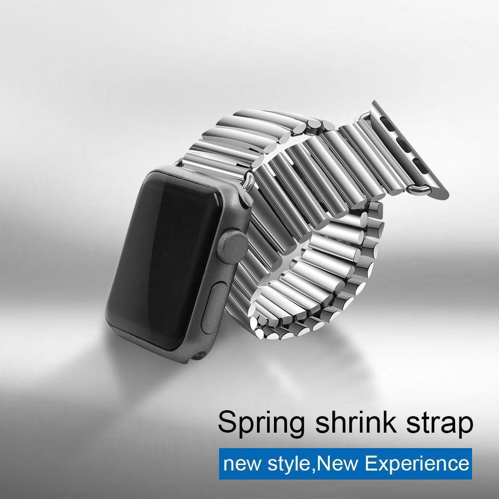 Apple Elastic Watchband Stainless Steel for Apple Watch 38mm 42mm iWatch 1/2/3/4 All Versions 40mm 44mm Metal Strap Strech Band Loop
