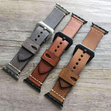 Grey/Brown Genuine Leather strap For Apple watch band