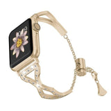 Apple gold / 38mm Series 1 2 3 New Diamond watch bands for Apple Watch 38mm 40mm 42mm 44mm Stainless Steel strap Women Bracelet for iWatch Series 4 3 2