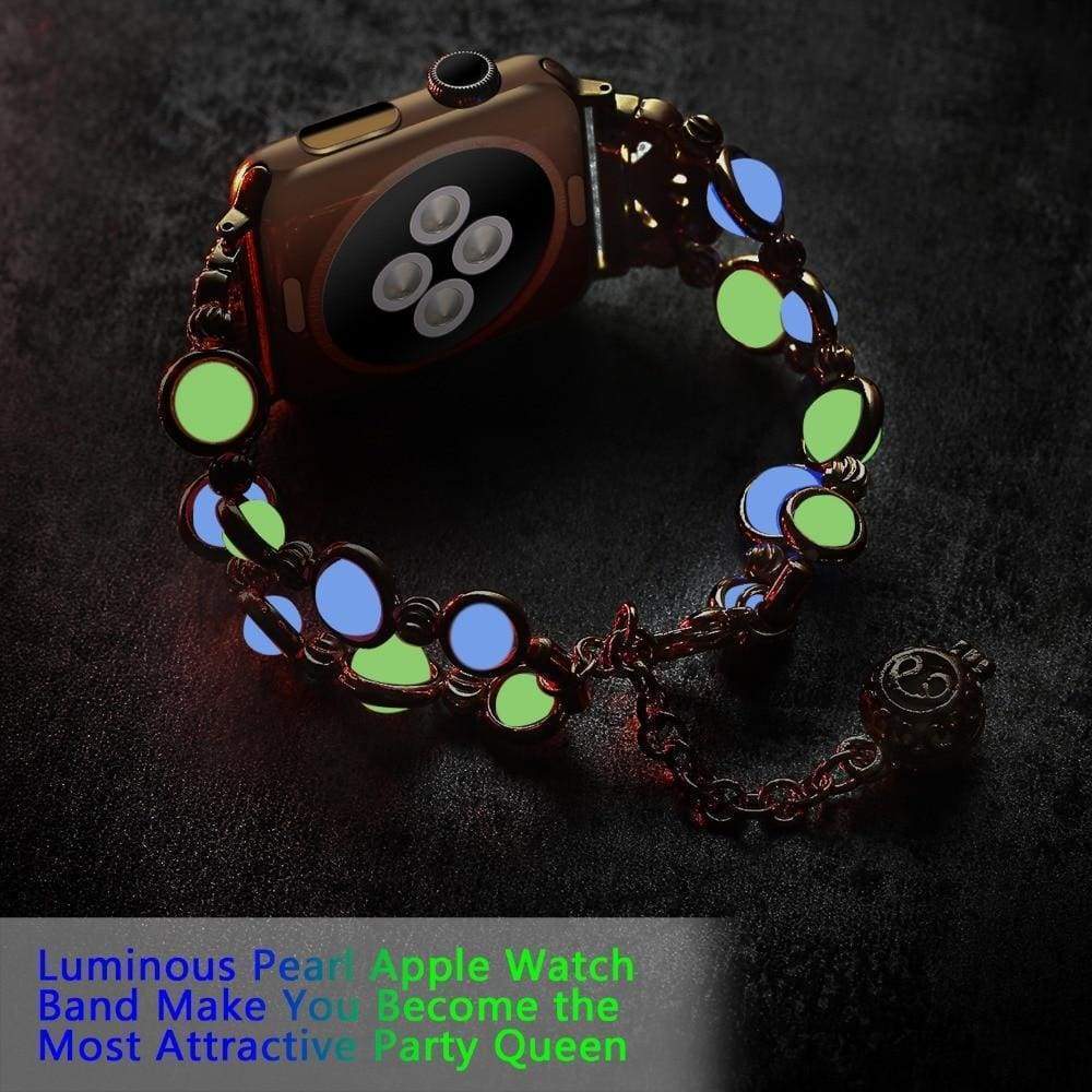 Apple Gold / 42mm / 44mm Apple Watch Series 5 4 3 2 Band, Beaded Luminous Glow in dark 38mm, 40mm, 42mm, 44mm - US Fast shipping
