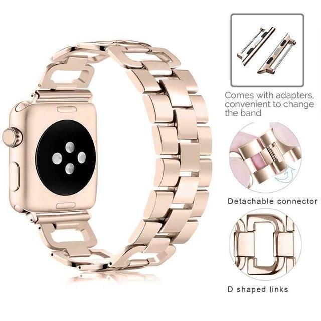 Apple Gold / For 38mm and 40mm Apple Watch Series 5 4 3 2 Band, Upgarded Strap Metal Replacement Wristband Sport Strap for Nike+ 38mm, 40mm, 42mm, 44mm